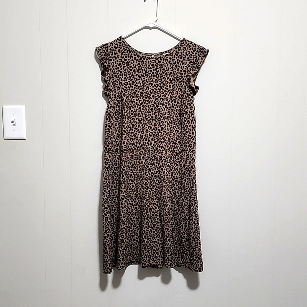 Old Navy Ruffle Sleeve Leopard Print Dress